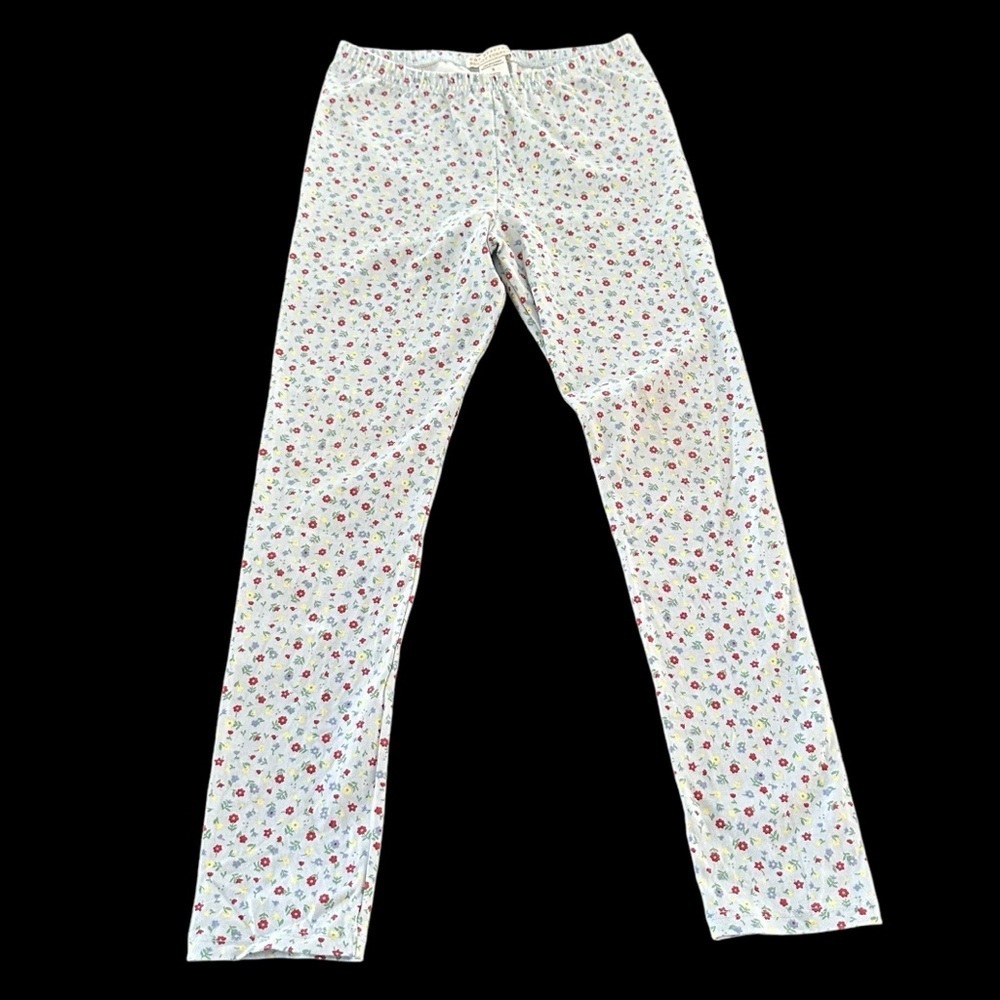 The Beaufort Bonnet Company Girls 9 Blue Floral Leggings Cotton Stretch School